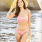 RIBBED SOLID PEACH BIKINI SET