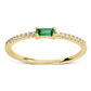 Sterling Silver Thin Emerald CZ Stacking Birthstone Ring