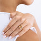 Sterling Silver Elongated Cushion Champagne CZ Cocktail Ring