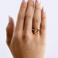 Sterling Silver Elongated Cushion Champagne CZ Cocktail Ring