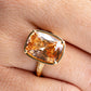 Sterling Silver Elongated Cushion Champagne CZ Cocktail Ring