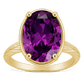 Sterling Silver Oval Cut Amethyst CZ Cocktail Ring