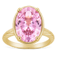Sterling Silver Oval Cut Pink Sapphire CZ Cocktail Ring