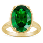 Sterling Silver Oval Cut Emerald CZ Cocktail Ring