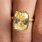 Sterling Silver Elongated Cushion Light Yellow CZ Cocktail Ring