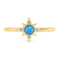 Sterling Silver Blue Opal Sparkle Ring