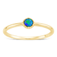 Sterling Silver Green Opal Solitaire Ring