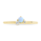 Sterling Silver Blue Opal Trio Ring