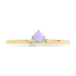 Sterling Silver Pink Opal Trio Ring