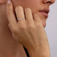 Sterling Silver Thin Clear CZ Stacking Birthstone Ring