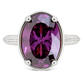 Sterling Silver Oval Cut Amethyst CZ Cocktail Ring