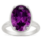 Sterling Silver Oval Cut Amethyst CZ Cocktail Ring
