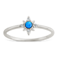 Sterling Silver Blue Opal Sparkle Ring