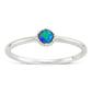 Sterling Silver Green Opal Solitaire Ring