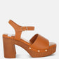 Sawor Recycled Leather High Block Sandals