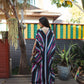 Raspberry Stripe Caftan Kaftan Dress