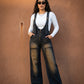 Urban Noir Denim Overalls Black Jumpsuit