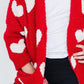 Red/Coconut Heart Cozy Cardigan