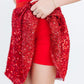 Red Sequin Twirl Skort