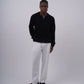 Ribbed Knit Half-Zip Sweater