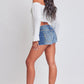 Women's Heavy Stitch Embroidered Frayed Shorts