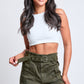 Belted Paperbag Waist Shorts