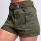 Belted Paperbag Waist Shorts