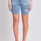 Women's Luxe High Rise Long Short Denim-Distressed