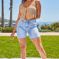 Women's Luxe High Rise Long Short Denim-Distressed