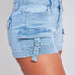 Women's Denim Cargo Shorts with D-Ring Detail