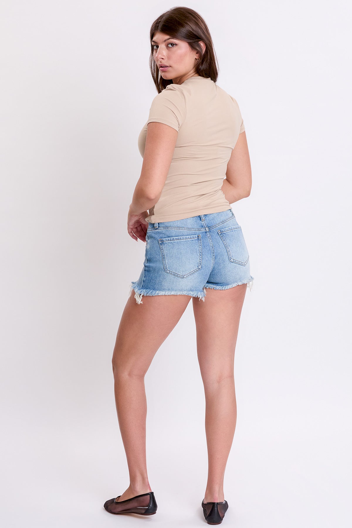 Women's High Rise Summer Fray Hem Shorts