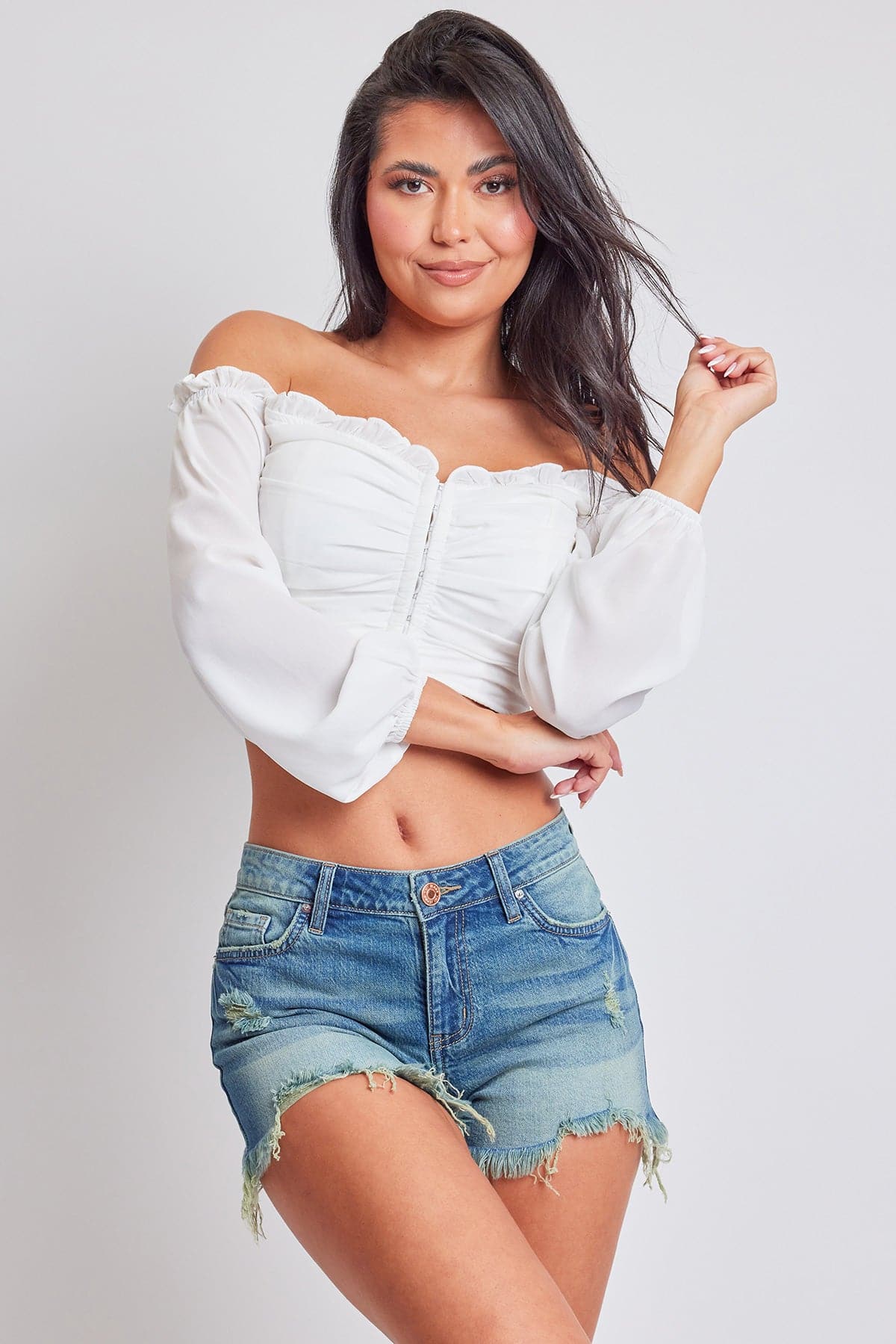 Women's High Rise Summer Fray Hem Shorts