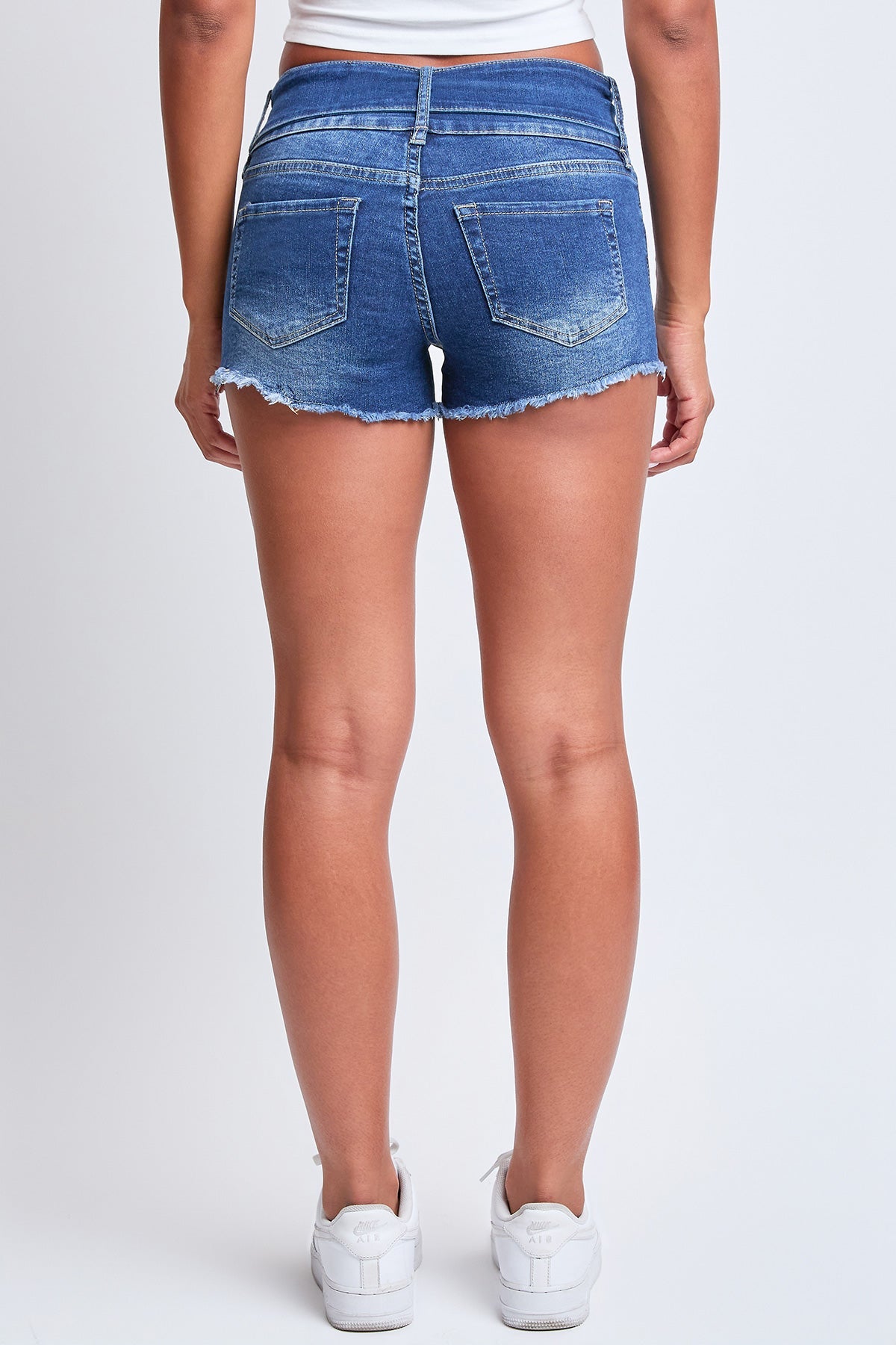 Fray Hem Belted Shorts