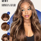 P4/27 Highlight Body Wave 40 Inch Long-length & 200% High Density Human Hair Wigs HD Transparent Skin-melt Swiss Lace Frontal Wig
