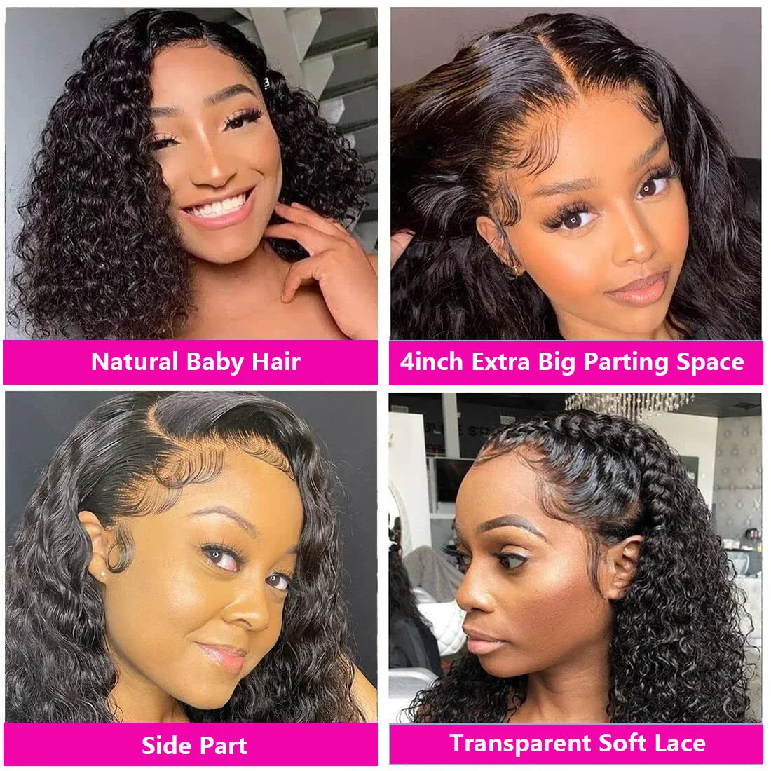13x4 Lace Closure Wig 100% Human Hair Wig Deep Curly Wig Jerry Curly Short Bob Wig With Baby Hair Deep Wave Double Draw Wig