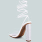 Scansta Lace Up Rhinestone Embellished Heel Sandals