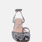 Such Flirt Snake Print Triangular Block Heel Sandals