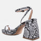 Such Flirt Snake Print Triangular Block Heel Sandals