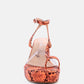 Such Flirt Snake Print Triangular Block Heel Sandals