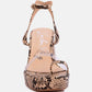 Such Flirt Snake Print Triangular Block Heel Sandals