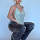 Sinful High Platform Patterned Diamante Slides