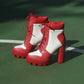 Moos Block Heel Lace Up Boots