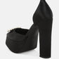 Maeissa Pearls Brooch Detail Platform Block Heel Sandals