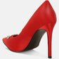 Ashlyn Rhinestones Embellished Satin Stiletto Pumps