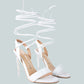Sheeny Clear Stiletto Lace Up Heels