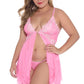 Lace Inset Jagged Hem Babydoll