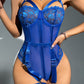Banded Garter Skull Lace Lingerie Teddy
