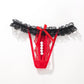 Crotchless ruffle Lace Thong