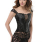 Faux Leather and Embroidered Lace Bustier Set