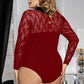 Stretch Long Sleeve Lace Bodysuit